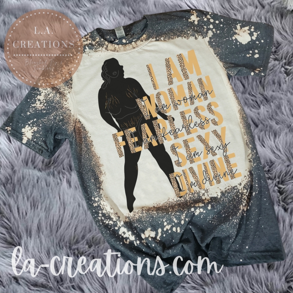 I am Women Bleached Tee Small-3x